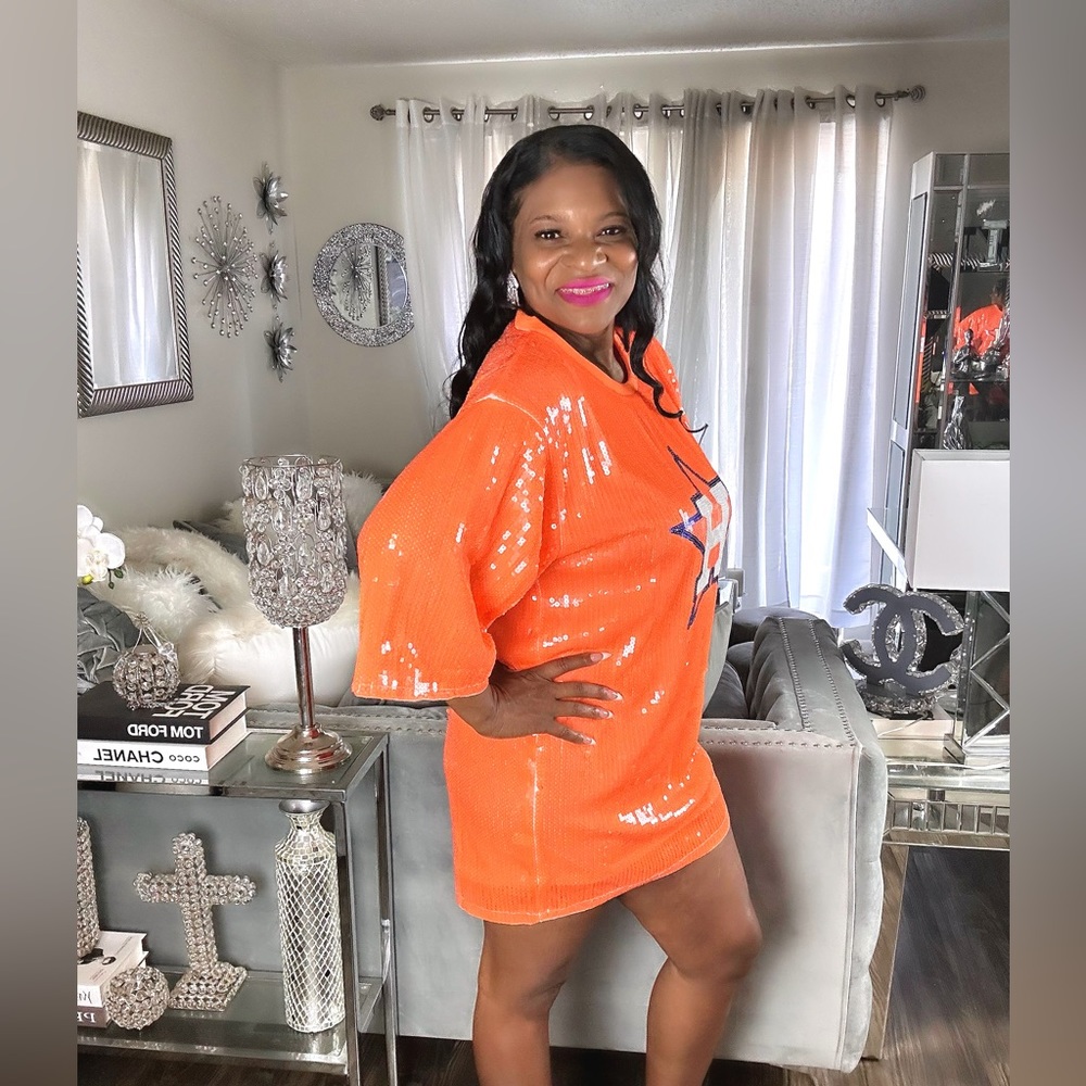 Sale‼️Houston Astros sequin dress - Picture 2 of 10